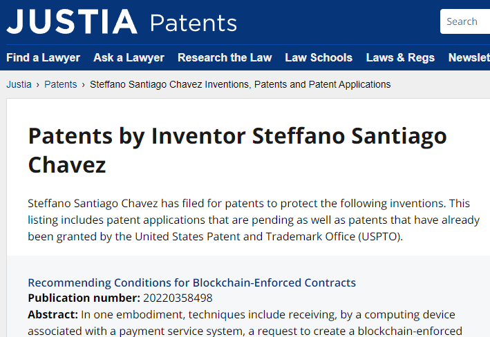 Earned Two Blockchain Patents